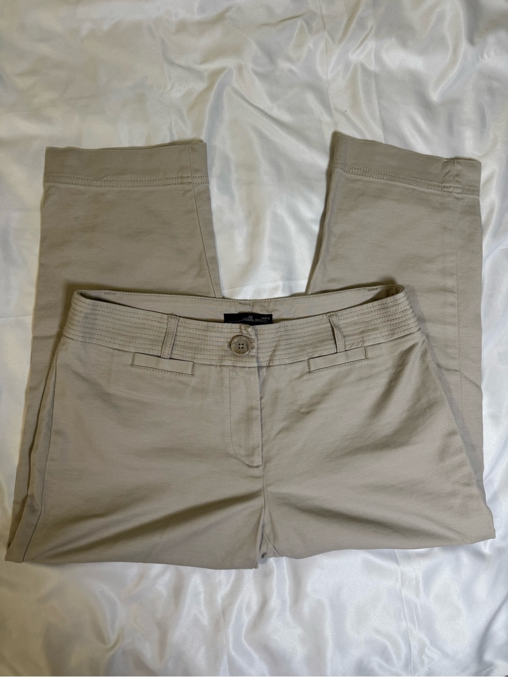 Willi Smith Cream Cotton Blend Capri Pants, Size 4